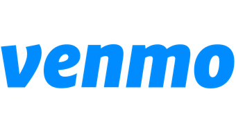 Blue Venmo logo on a white background