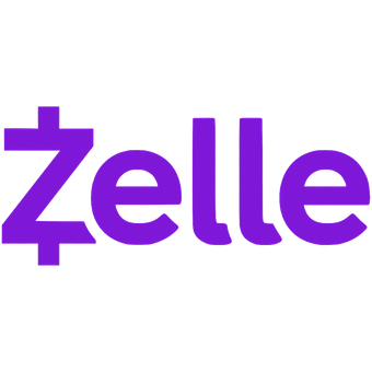 Purple Zelle logo on a white background