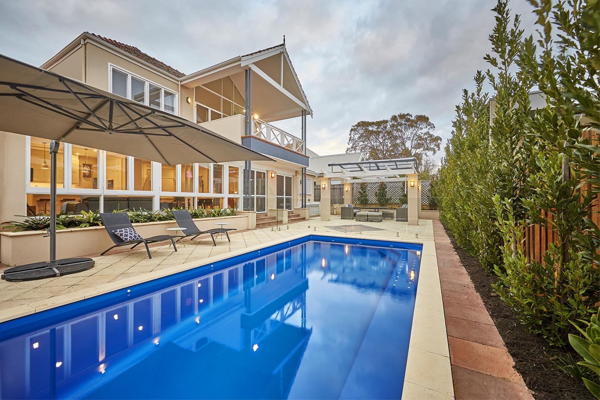 An Aerial View of a Large Swimming Pool — Pools By Design in Coolum, QLD