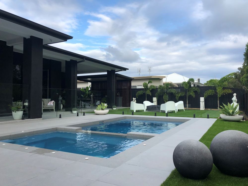 Pool in a backyard