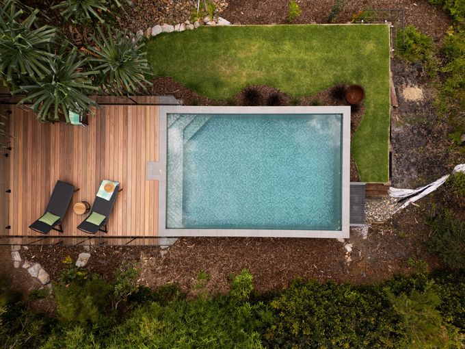 Custom-designed concrete swimming pool created by Pool Builders Sunshine Coast