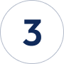 Blue number 3 inside a light gray circle on a white background