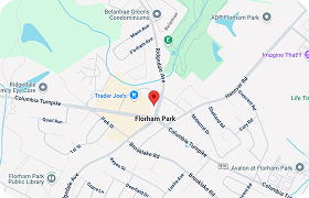 Map of Florham Park, NJ, with a red pin indicating a location near a Trader Joe's.