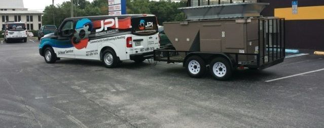 van towing trailer with HVAC unit