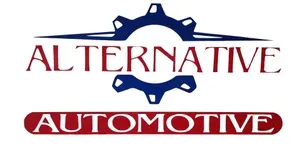 Alternative Automotive logo with maroon text and a blue gear icon on a white background