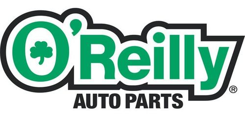 O’Reilly Auto Parts logo with green shamrock and bold black-and-green text