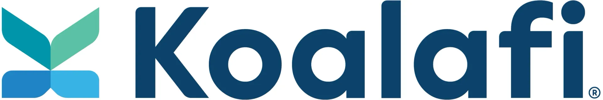 Koalafi logo in teal and dark blue on a white background