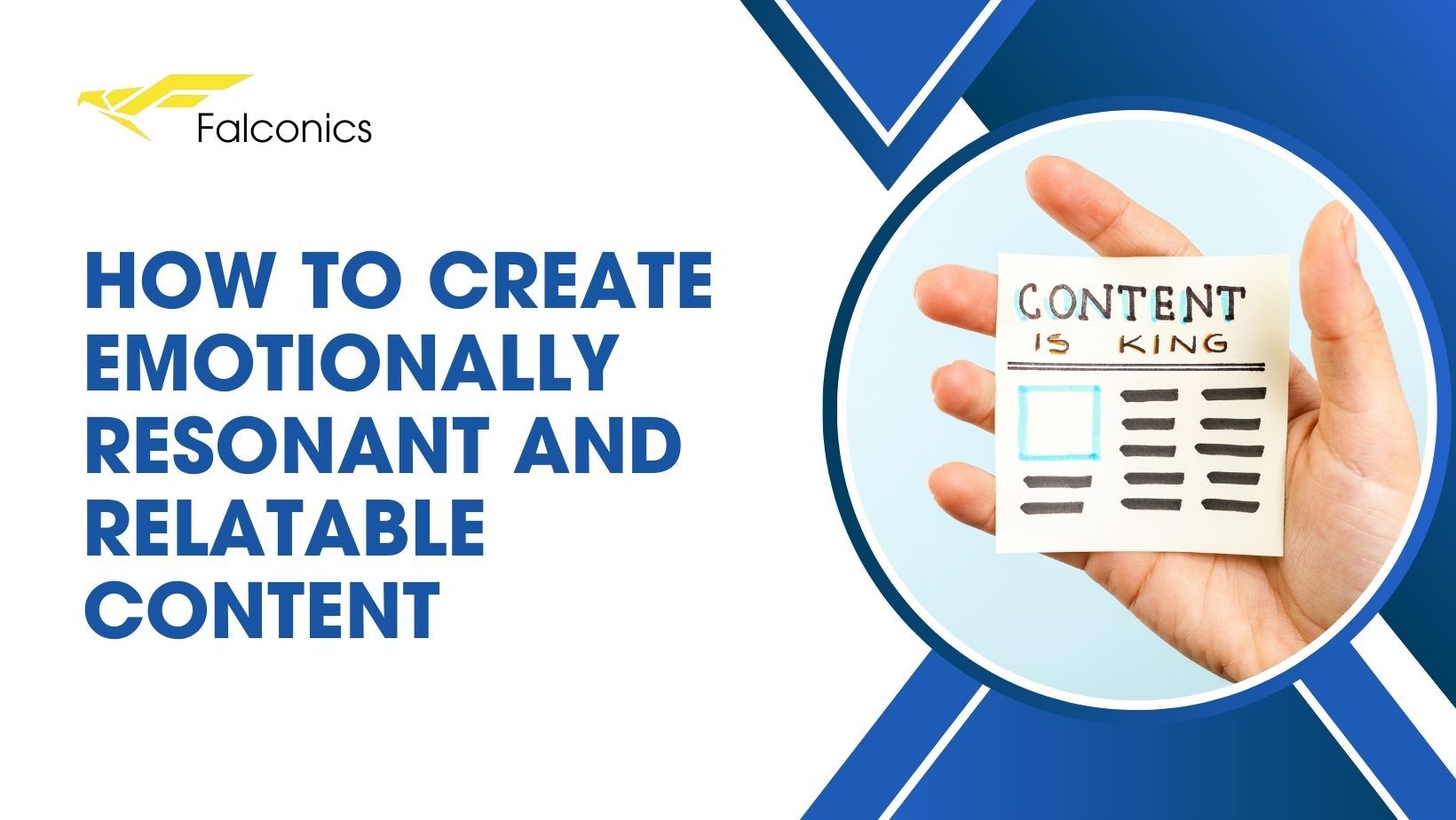 A hand is holding a piece of paper that says content is king.