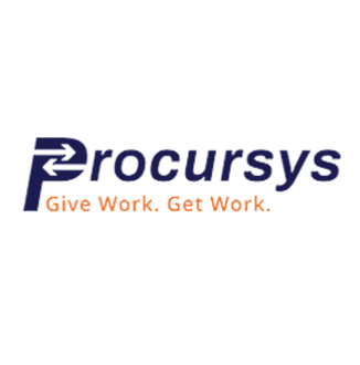 The logo for procursys says give work get work.