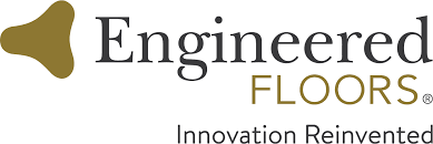 Engineered Floors logo with a gold emblem and tagline 