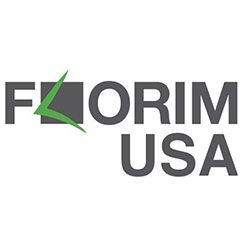Florim USA logo with green stylized arrow and dark gray text.