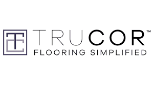 Logo for Trucor Flooring, with text and a boxed graphic of 