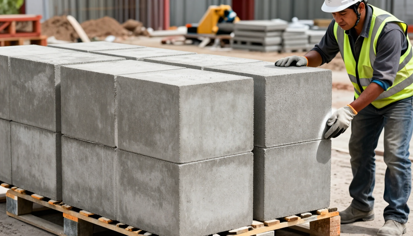 Block de concreto vibro prensado para construcción