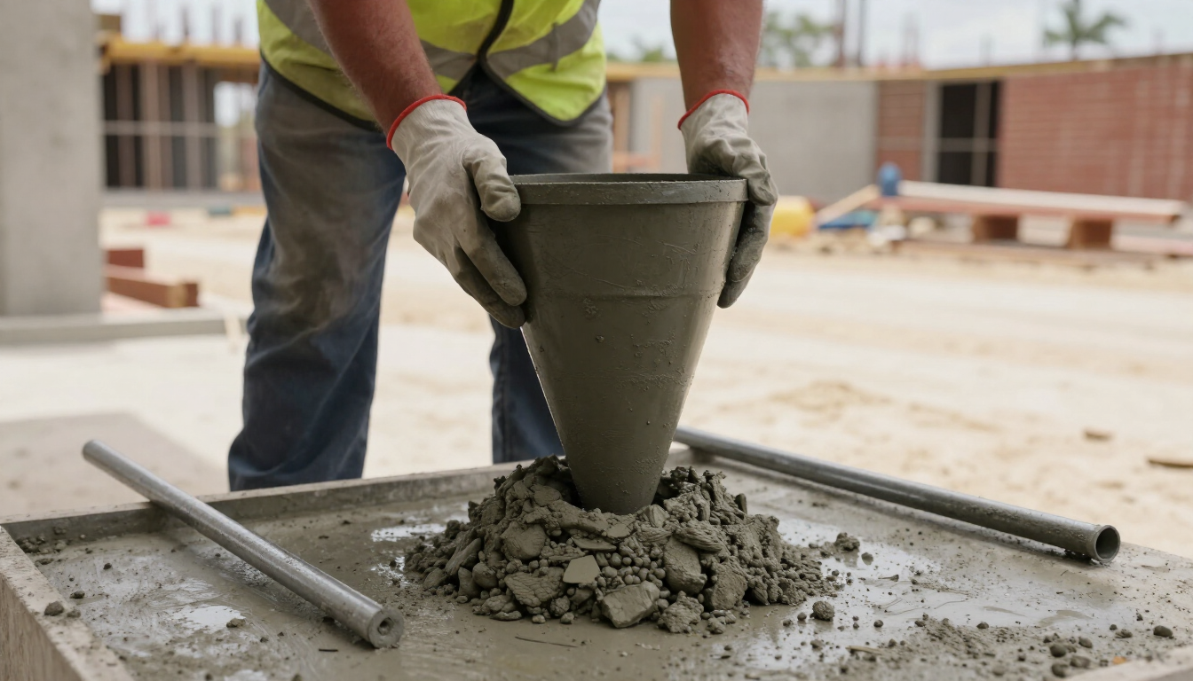 Muestreo de concreto fresco para ensayo de revenimiento