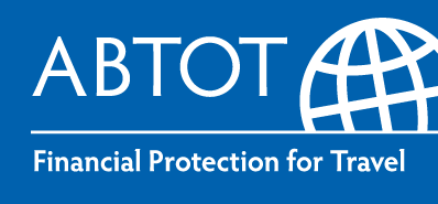 ABTOT logo with globe symbol, white text