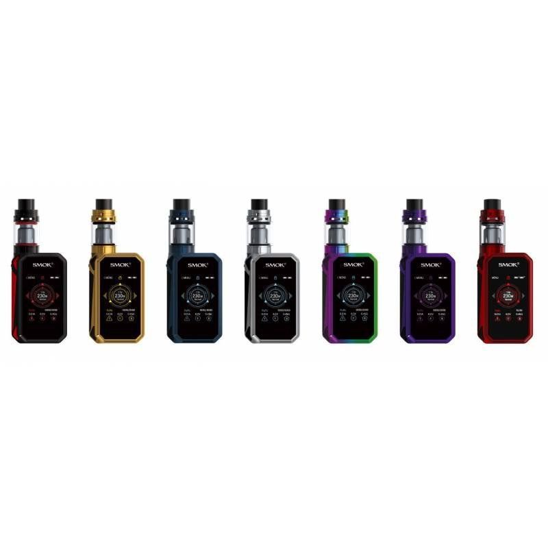 A group of electronic cigarettes are lined up in a row