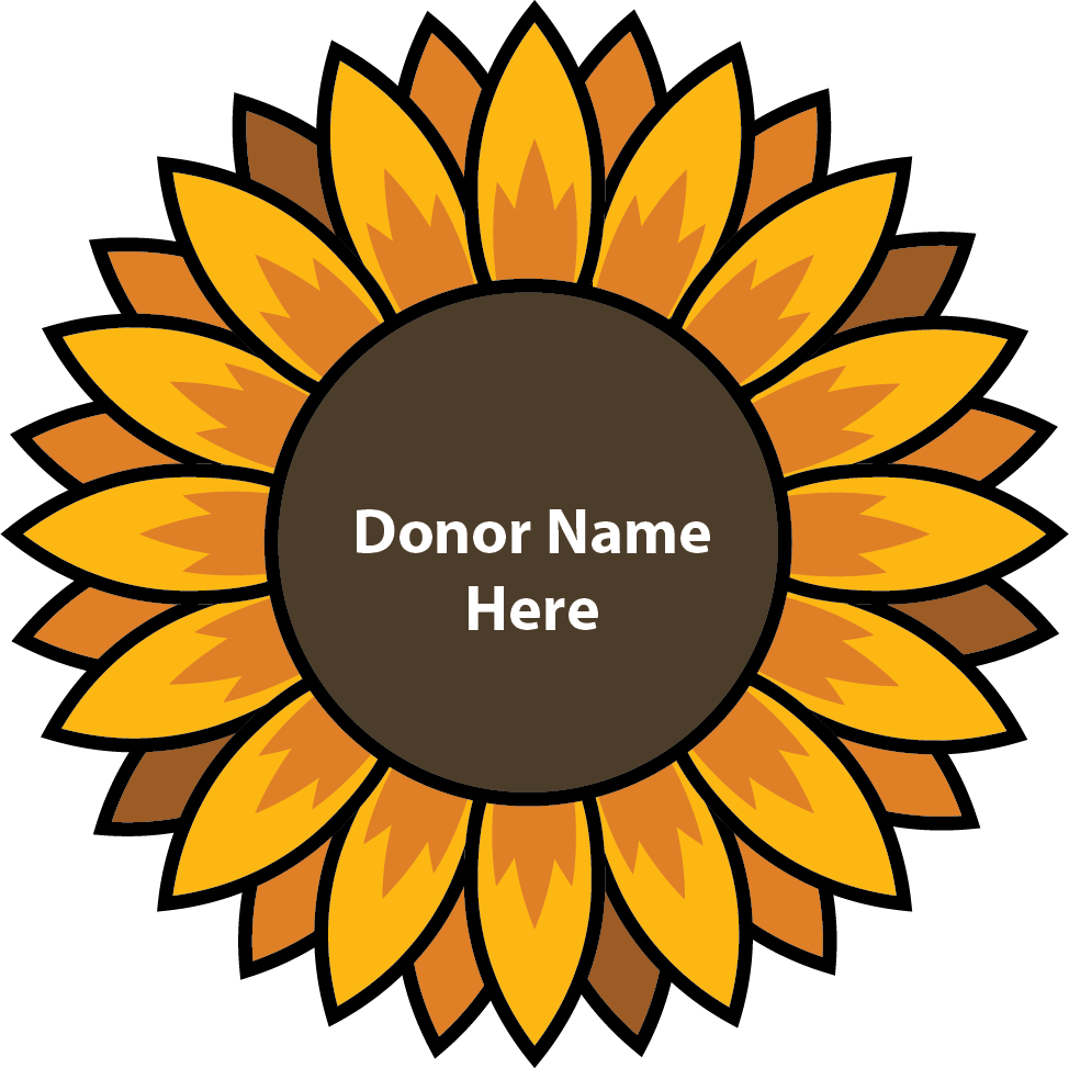A yellow sunflower with a white square in the middle that says `` your logo ''.