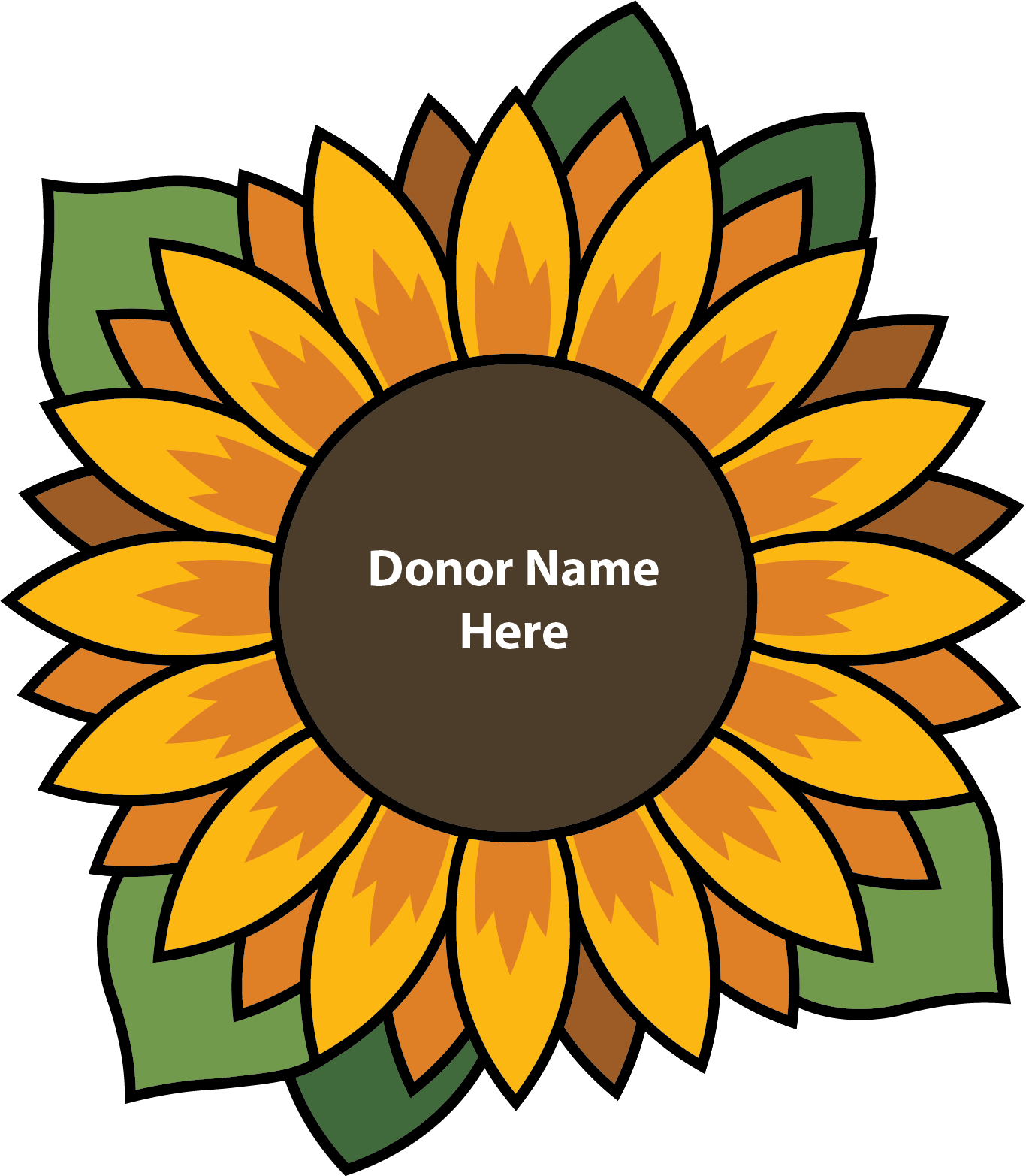 A yellow sunflower with a white square in the middle that says `` your logo ''.