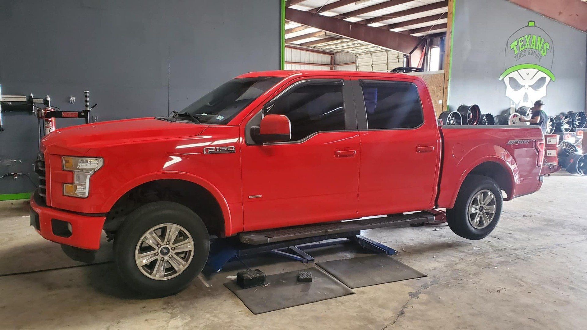 ford red truck stock wheels