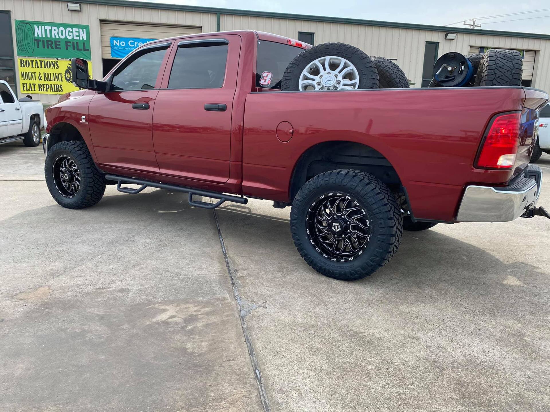 red truck aftermarket wheels