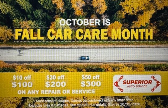 August Tiered discount for Superior Auto Service on Repairs and Maintenance