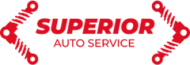 Superior Auto Service logo in red with wrench graphics on both sides