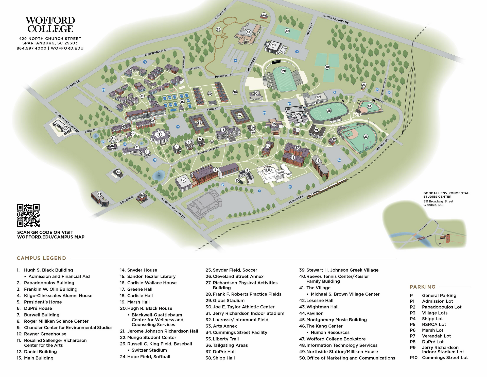Wofford Dining Map
