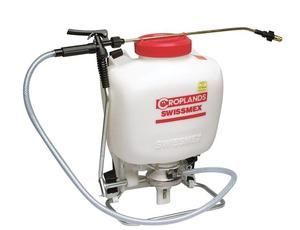 A croplands swissmex backpack sprayer with a hose attached to it.