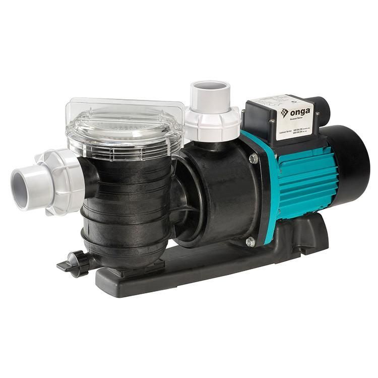 A swimming pool pump is shown on a white background.