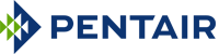 The pentair logo is blue and green with a diamond in the middle.