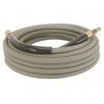 A close up of a hose on a white background.