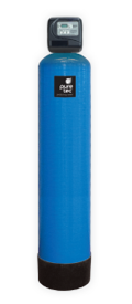 A blue cylinder with a black top on a white background.