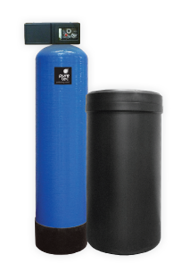 A blue tank and a black tank are next to each other on a white background.