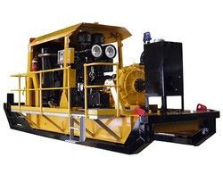 A yellow and black machine is sitting on top of a white surface.