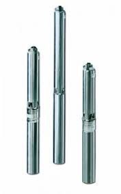 Three stainless steel water pumps are sitting next to each other on a white background.