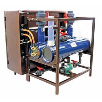 A machine with a lot of pipes and valves on it