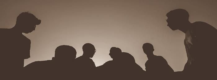 Silhouette of a group of people