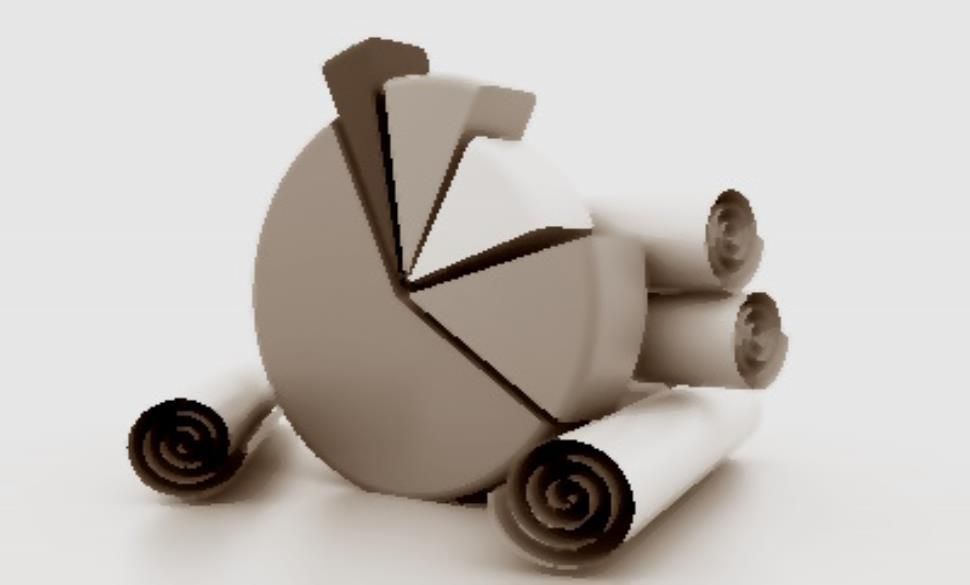 pie chart and scrolls