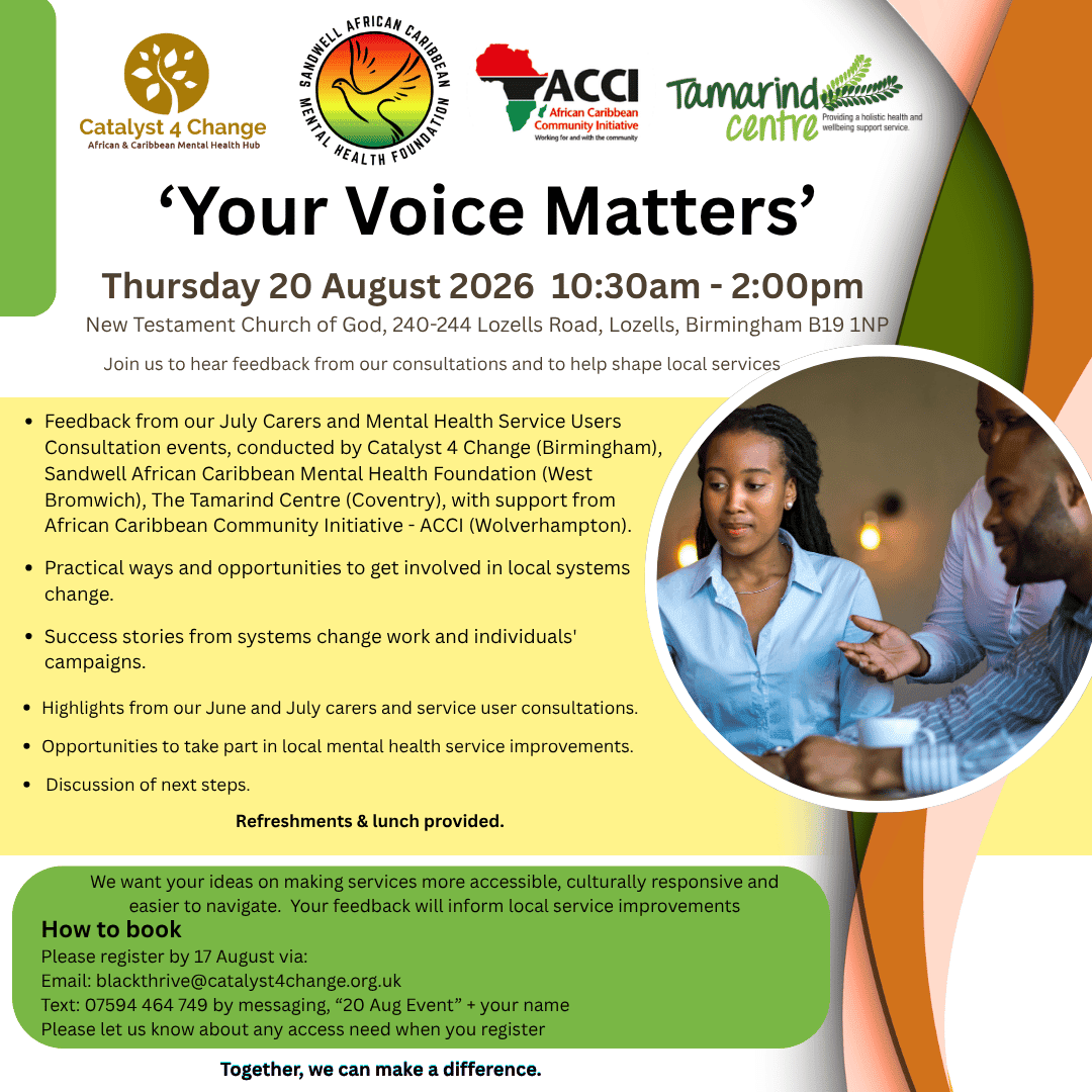 Your Voice Matters event flyer