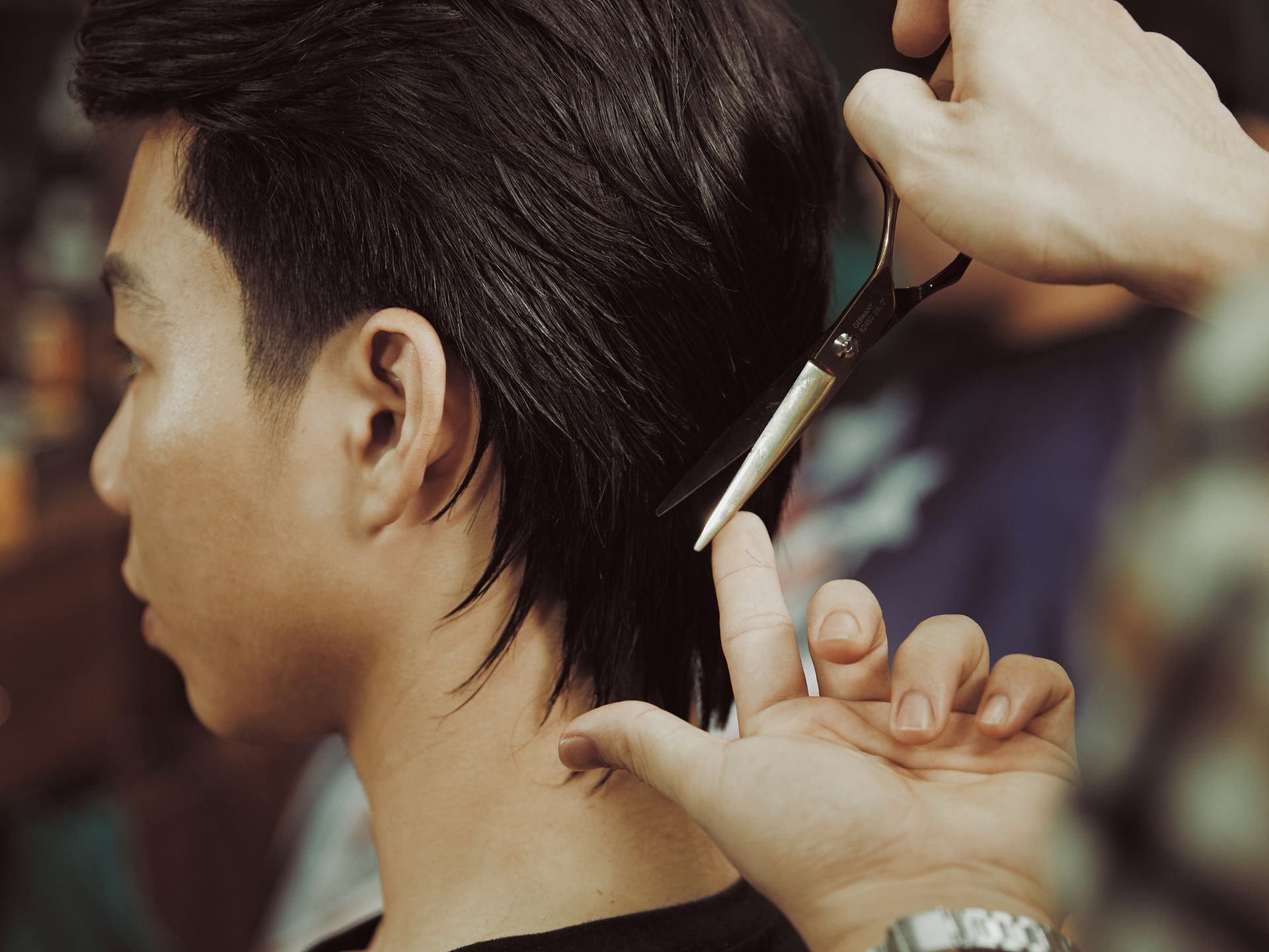 hair being cut to collect for a HTMA sample.