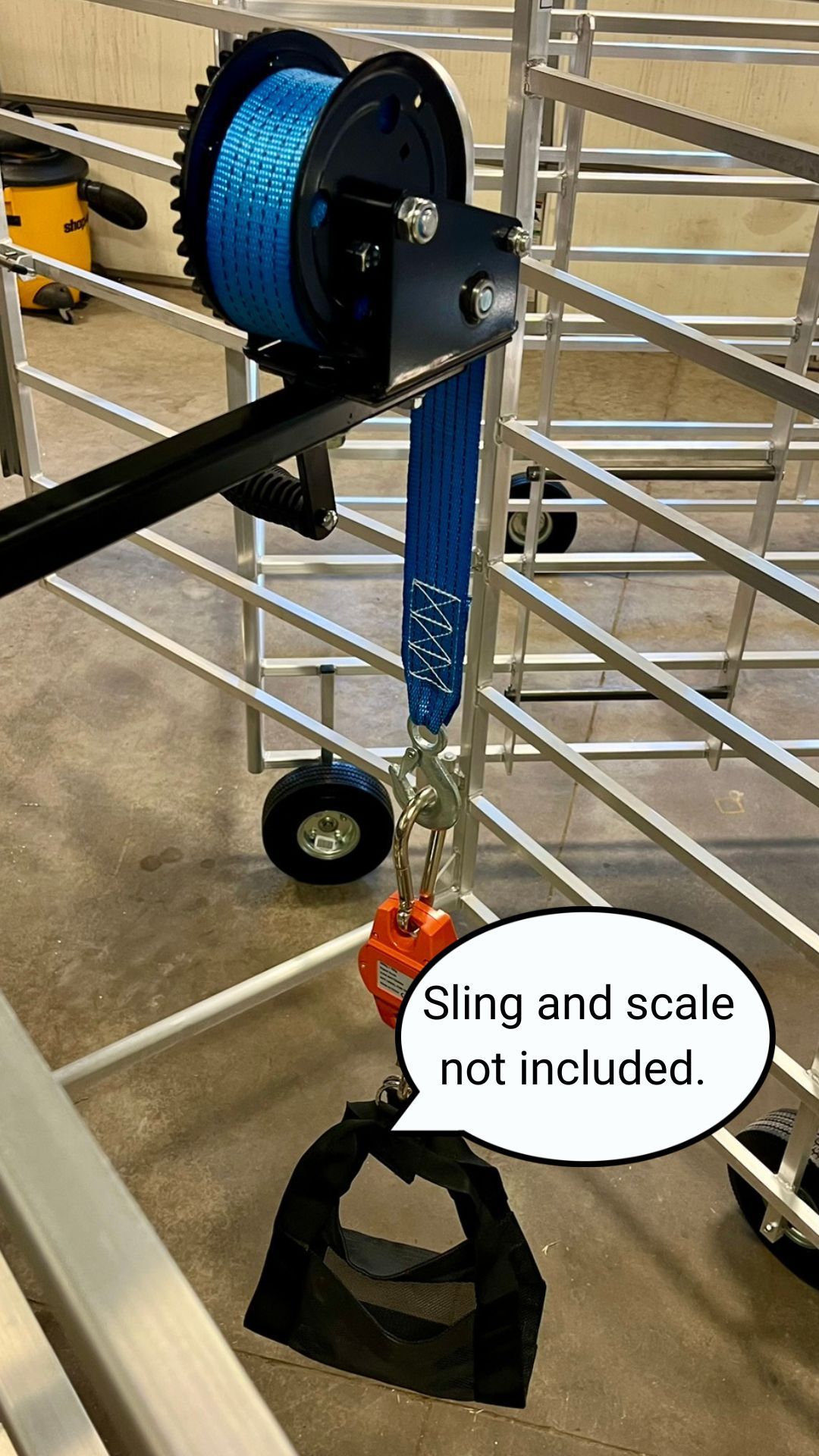 Fast Catch black wench attachment with blue strap