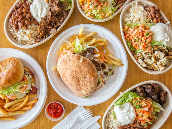 There are many different types of food on the table.