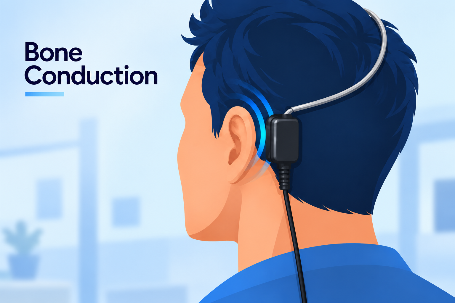 Illustration of bone conduction hearing testing