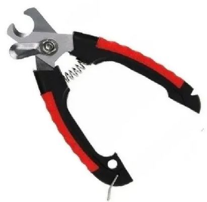 Cortaúñas para perros, mangos negros y rojos, cuchillas de acero inoxidable, mecanismo de resorte.