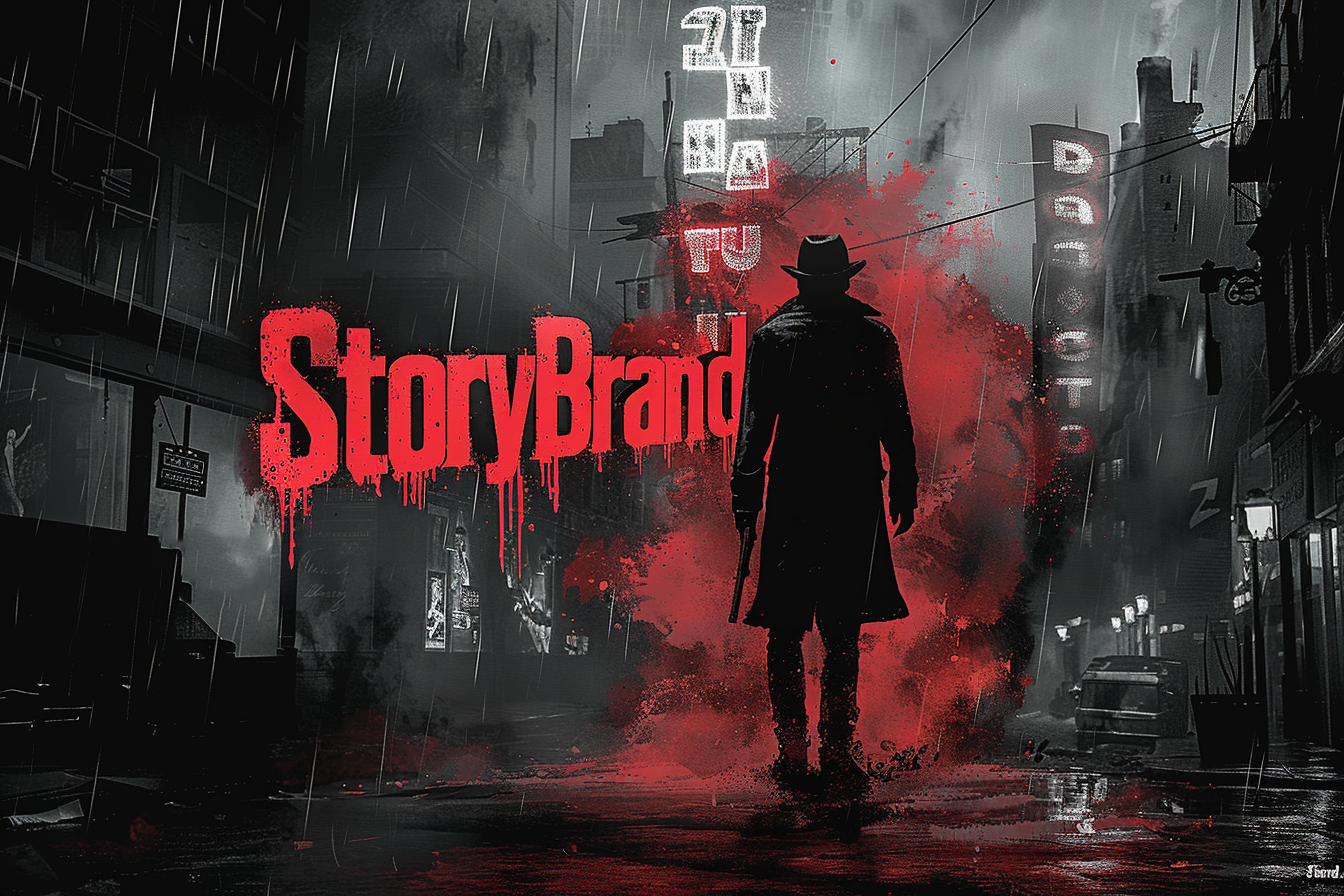 A man in a trench coat is walking down a city street at night.