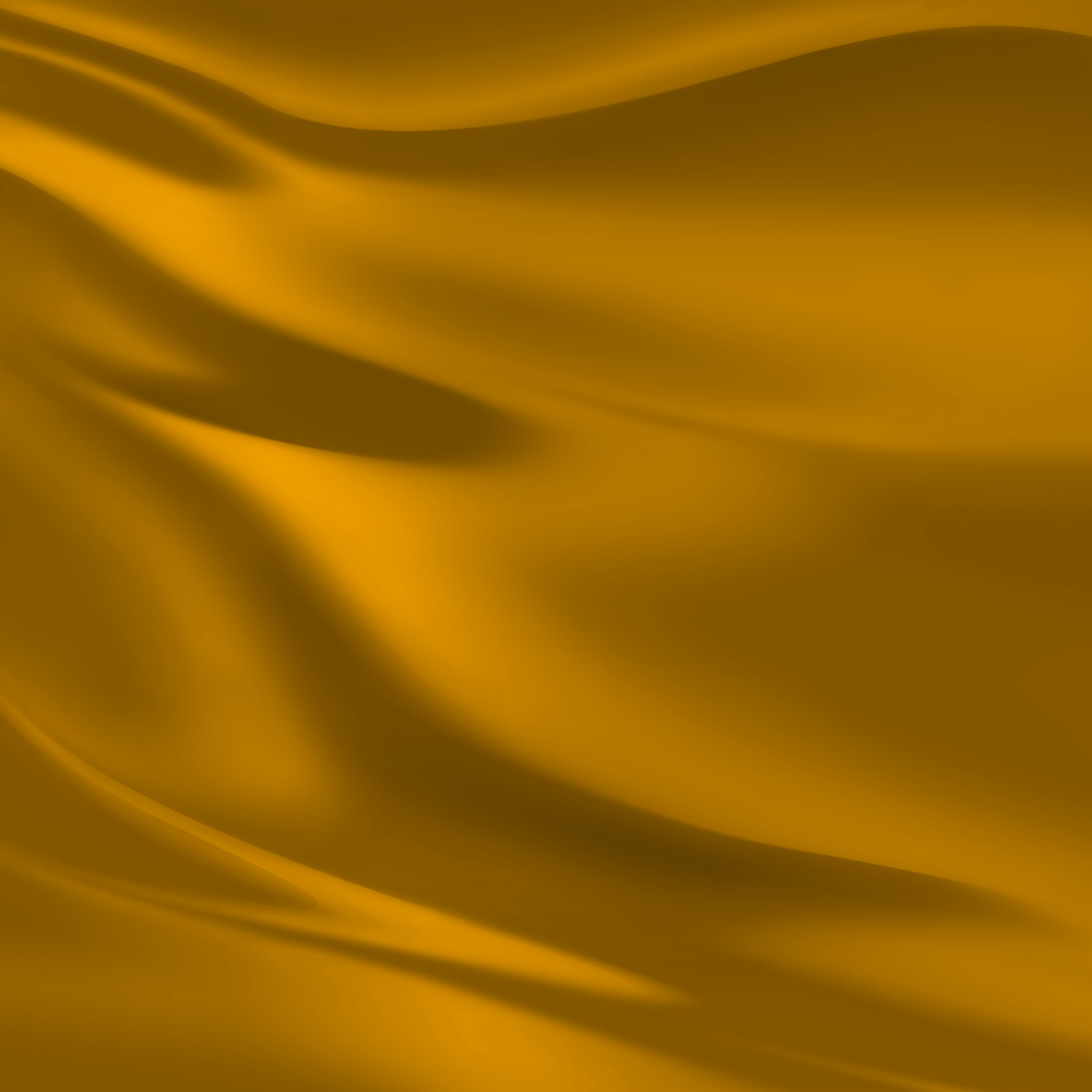 Gold satin fabric, flowing and rippling.