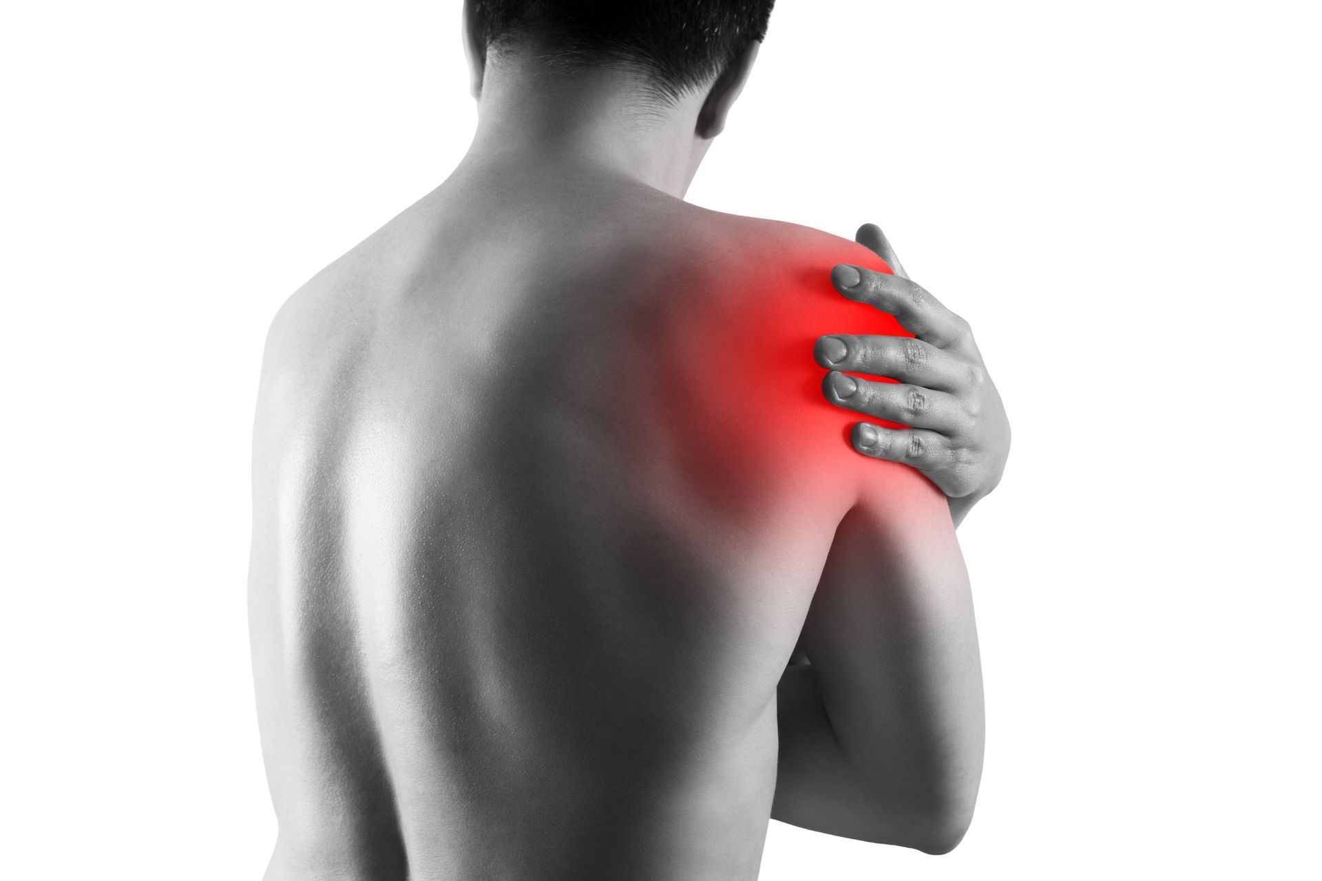 man with shoulder pain