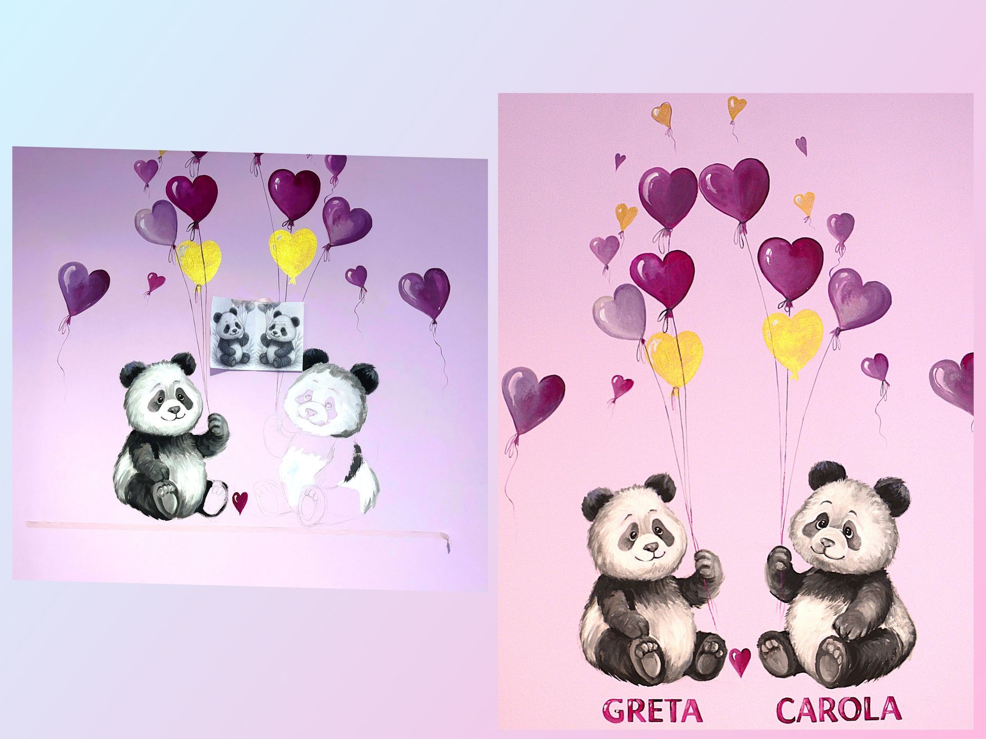 DECORAZIONE ARTISTICA DI INTERNI CAMERETTA PANDA