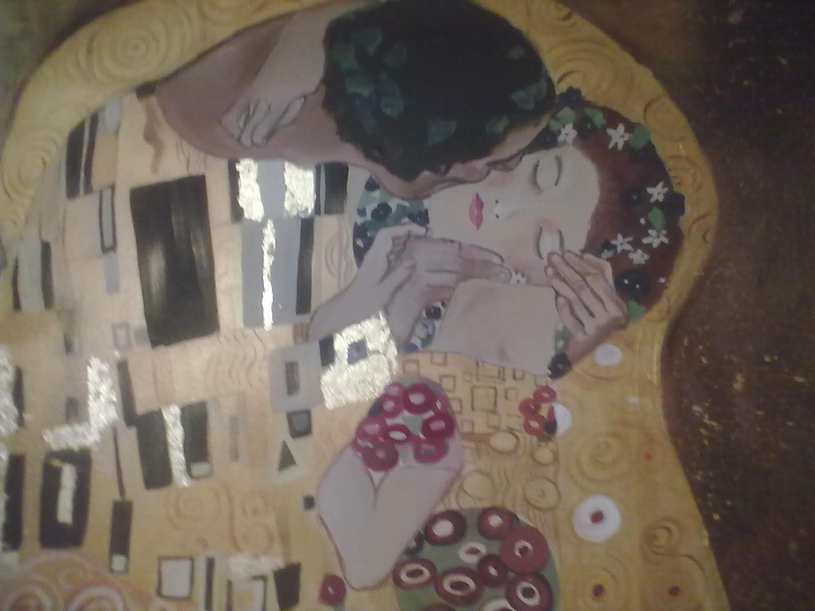 DECORAZIONE ARTISTICA INTERNI COPIA D'AUTORE SU MURO - KLIMT IL BACIO