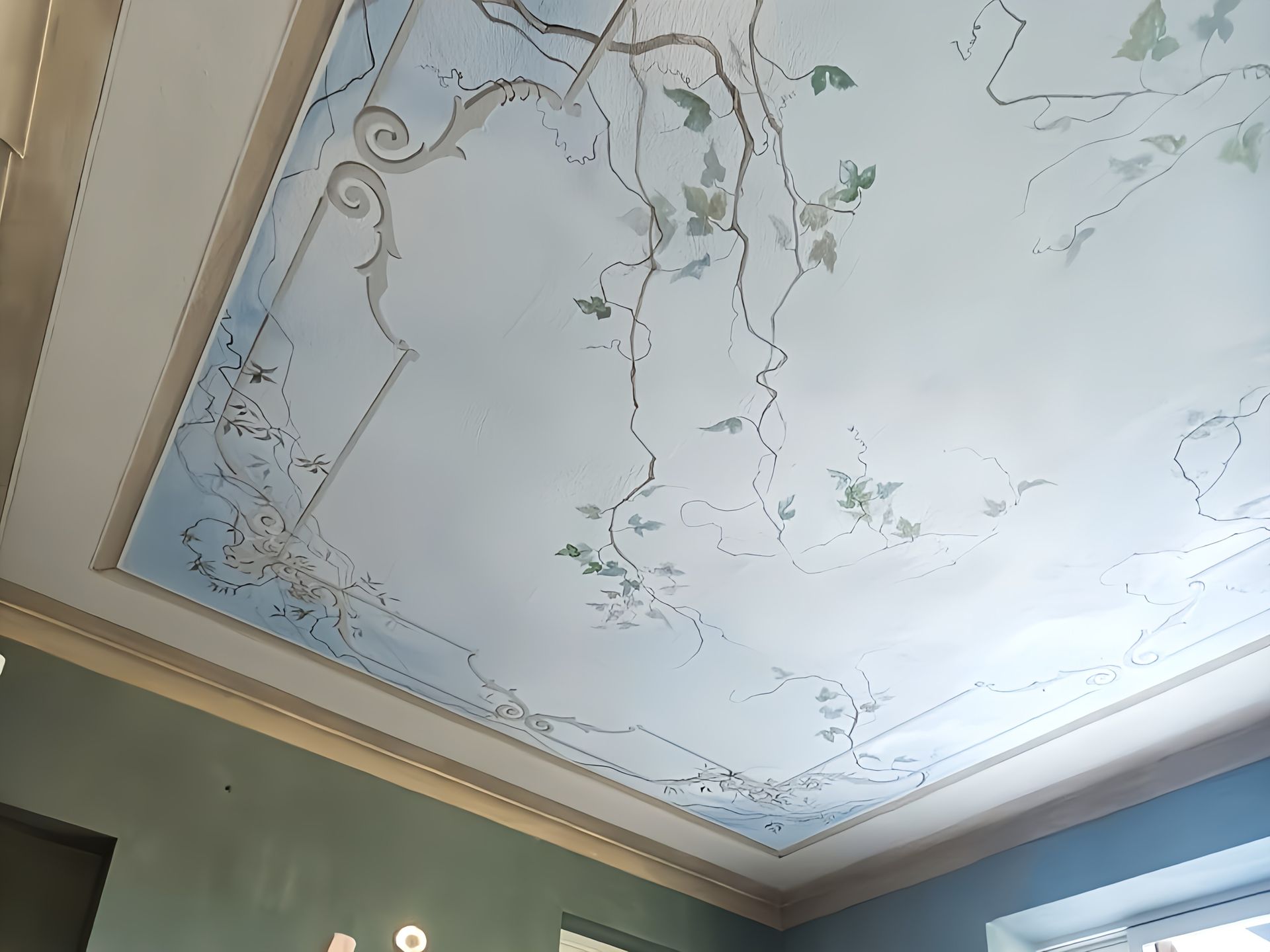 DECORAZIONE ARTISTICA INTERNI QUADRATURISMO DECORO SOFFITTO